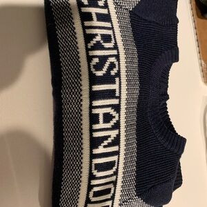 Christian Dior Navy and White Kids One Piece Footie